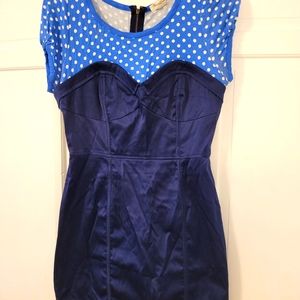 Unique Bodice Pencil dress polka dots
